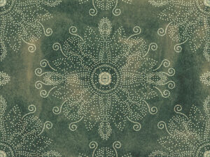 Carta da parati in stile dot art con mandala sullo sfondo verde strutturato