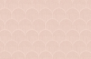 Carta da parati con motivi ad archi art deco in tonalità rosa